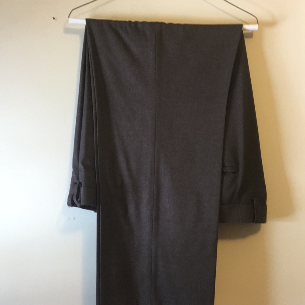 Brown/olive dress pants with shadow check pattern